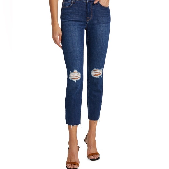 L'AGENCE New Sada High-Rise Distressed Stretch Crop Jeans, 24 - Picture 3 of 8